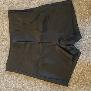 Windsor high waisted faux leather shorts, side zipper, size large good condition